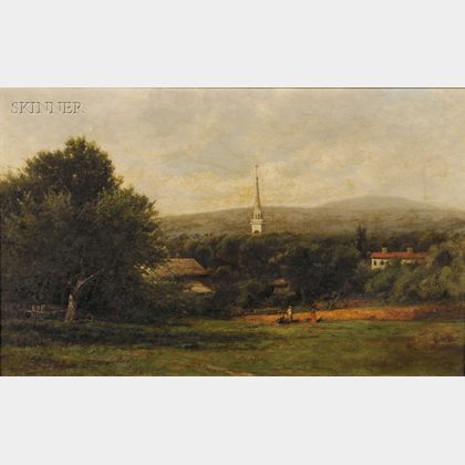 John Bunyan Bristol (American, 1826-1909) Landscape with Church
