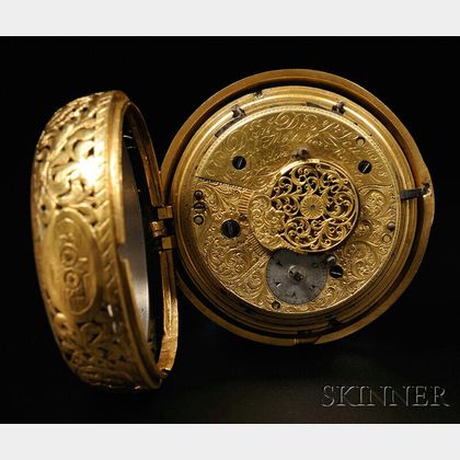 Daniel De St. Leu Gilt-case Quarter-striking Clock Watch