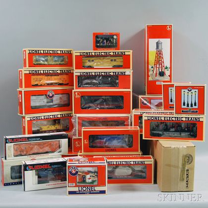 Set of Twenty-five Lionel O Gauge Model Trains and Accessories