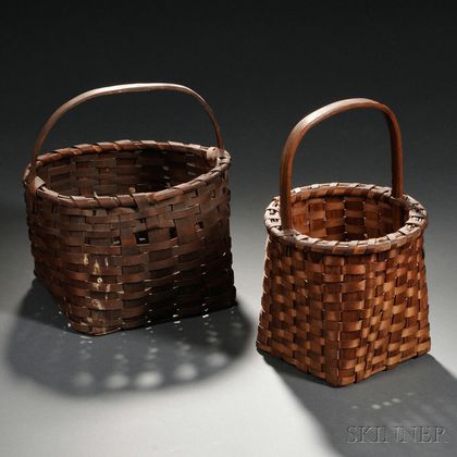 Two Handled Woven Splint Baskets