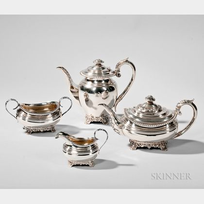 Four-piece George IV Sterling Silver Tea and Coffee Service