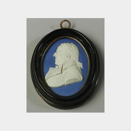 Wedgwood Dark Blue Jasper Dip Portrait Medallion of Thomas Byerley