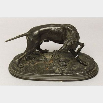 After Pierre Jules Mene (French, 1810-1879) Cast Metal Figure of a Pointer