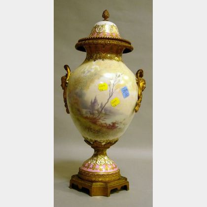 "Sevres" Porcelain and Gilt-metal Mounted Vase and Cover