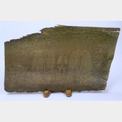19th Century Sailor Etched Scenic Decorated Baleen Panel