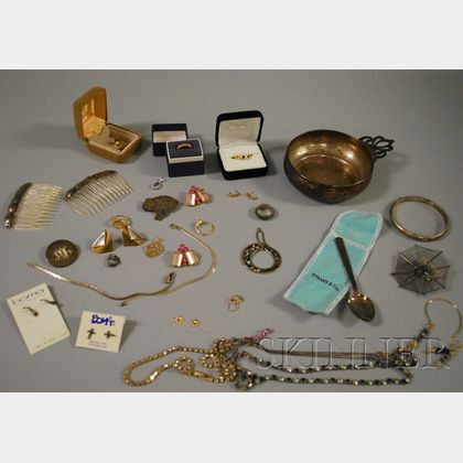Group of Silver and Gold Jewelry and Accessories