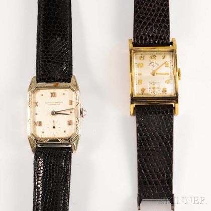 Ulysse Nardin 14kt White Gold Chronometer and a Lord Elgin Gold-filled Wristwatch. Estimate $150-200