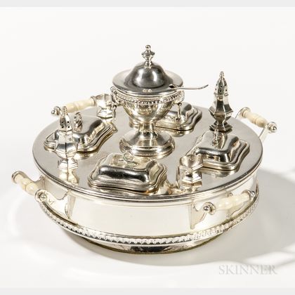Miniature Sterling Silver Neoclassical-style Revolving Serving Centerpiece