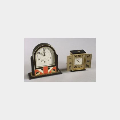 Two Small Art Deco Style Clocks