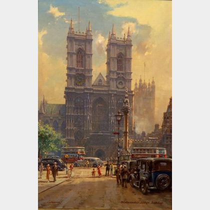 Charles E. Turner (British, 1883-1965) Westminster Abbey, London