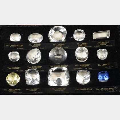 Cased Set of Fifteen Reproduction "Historical Diamonds"