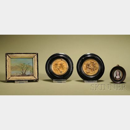 Four Miniature Plaques and Paintings