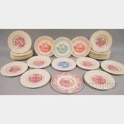 Twenty-nine Wedgwood University of Virginia Ceramic Plates