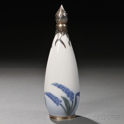 Royal Copenhagen Sterling Silver-mounted Porcelain Perfume Bottle