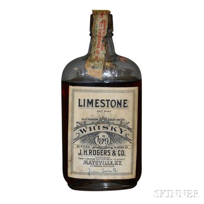 Limestone Whiskey 10 Years Old 1913, 1 pint bottle 
