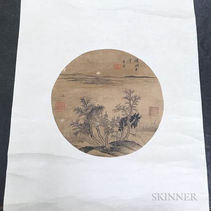Scroll Painting of a Landscape. Estimate $20-200