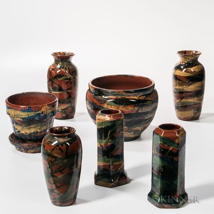 Eight Peter & Reed Pottery Items