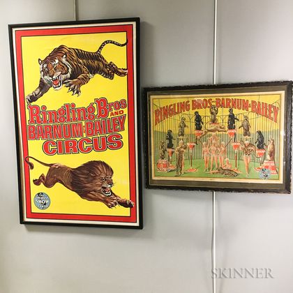 Two Framed Ringling Brothers and Barnum & Bailey Circus Posters