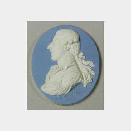 Wedgwood Light Blue Jasper Dip Portrait Medallion of Sir William Hamilton