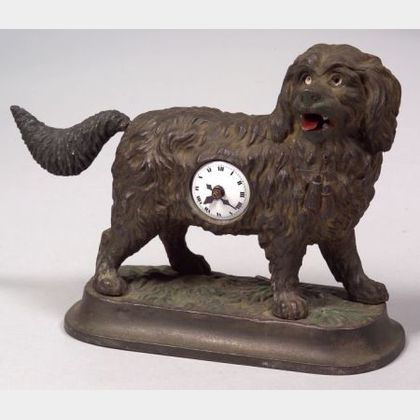 Cast-Metal Automaton Dog Timepiece