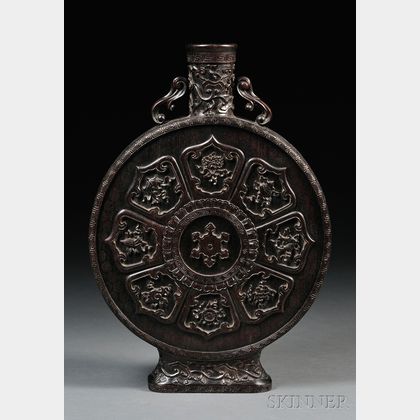 Carved Wood Flask
