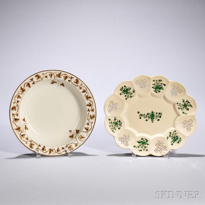 Two Creamware Dishes