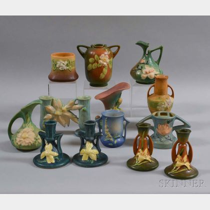 Large Group of Roseville Art Pottery Vessels