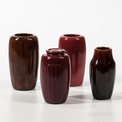 Four Hampshire Art Pottery Vases