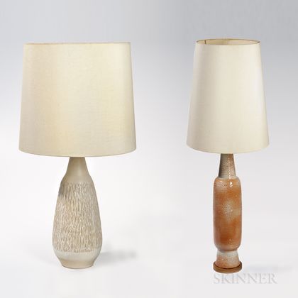 Two Mid-century Pottery Table Lamps