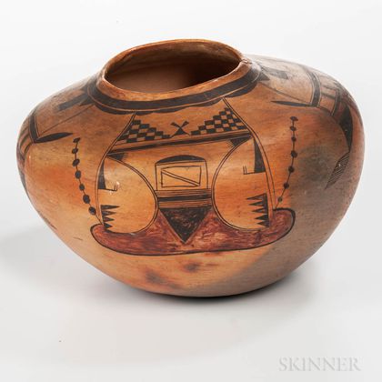 Large Hopi Polychrome Pottery Jar