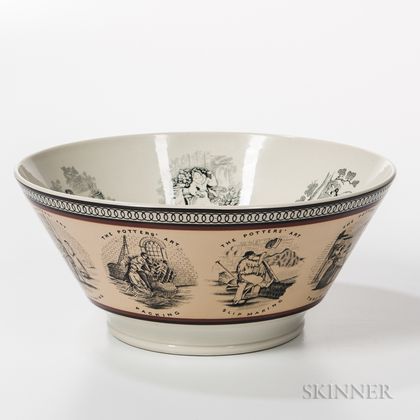 Large Don Carpentier Slip- and Transfer-decorated "The Potters' Art" Bowl