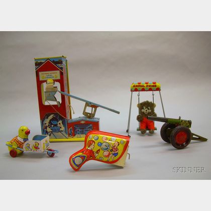 Five Lithographed Tin Toys