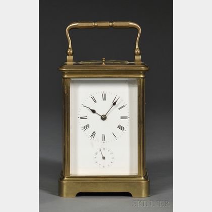 French Brass Hour-repeating Carriage Clock