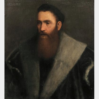 Italian School, 16th Century Style Portrait of a Bearded Man in a Fur Collar