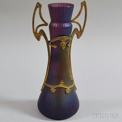 Art Nouveau Ormolu-mounted Iridescent Glass Vase