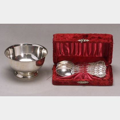 Boxed Set of Six Wallace Silversmiths &#34;Louvre&#34; Teaspoons