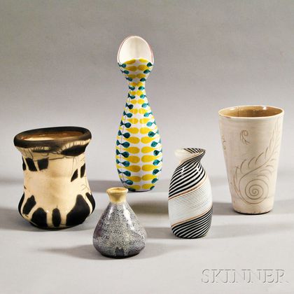 Five Contemporary Vases