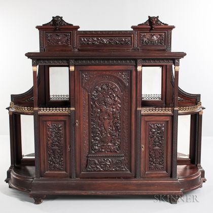 Renaissance Revival Carved Mahogany Cabinet