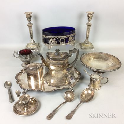 Group of Silver-plated Tableware. Estimate $20-200