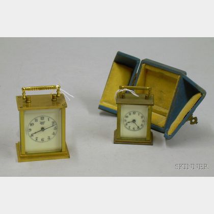 Two Miniature Carriage Clocks