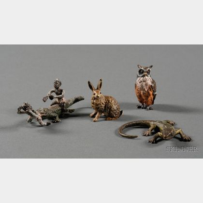 Three Small Austrian Cold Bronze Figures of Animals