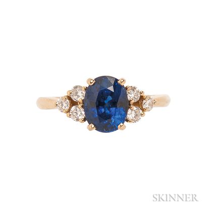 18kt Gold, Sapphire, and Diamond Ring, Fred