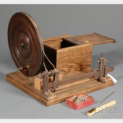 Iron Demonstration Clockmaker's Throw with Wooden Handwheel