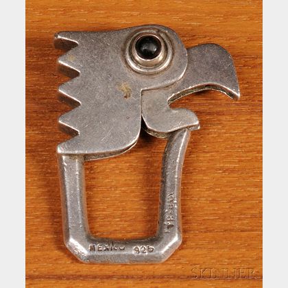 Mexican Silver Parrot Key Ring