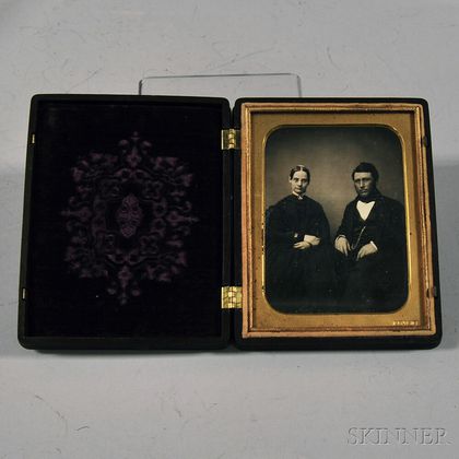 Quarter-plate Daguerreotype Portrait of a Husband and Wife
