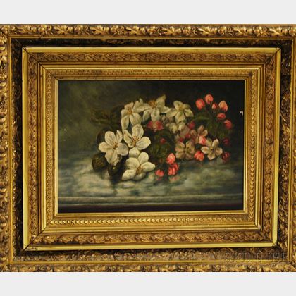 American School, 19th Century Still Life with Apple Blossoms