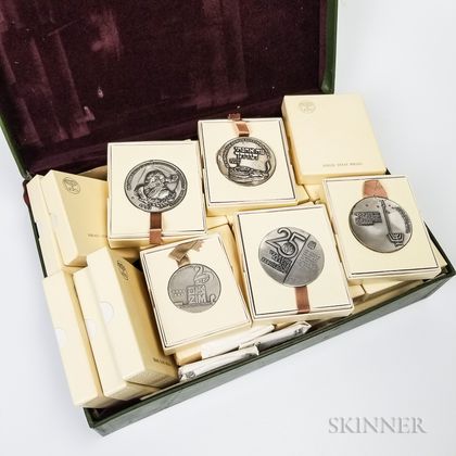 Group of Sterling Silver and Bronze Israel State Medals