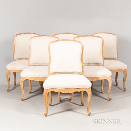 Six Upholstered Louis XVI-style Dining Chairs