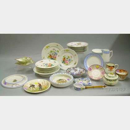 Twenty-eight Pieces of Assorted Decorated Ceramic Tableware