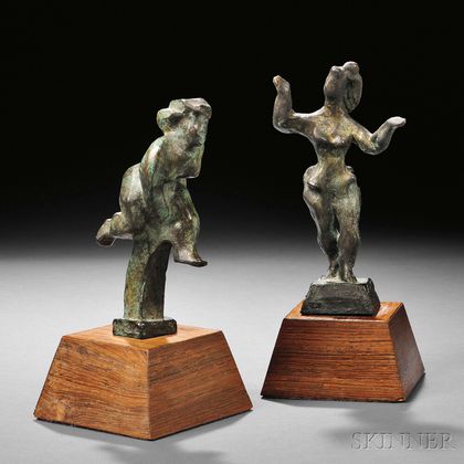 Chaim Gross (American, 1904-1991) Two Sculptures: Girl Pole Vaulter